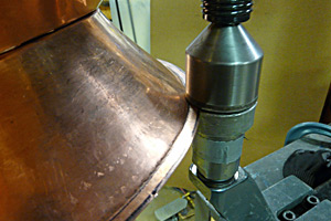 The Air Hammer easily flanges out the foot of the base conic